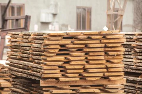 Storage timber stack Stock Photos