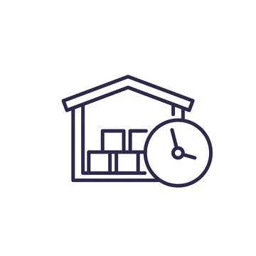 Storage time, warehouse, logistics line icon Stock Illustration