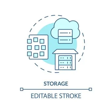 Storage turquoise concept icon Stock Illustration