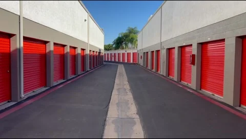 Storage Unit Alley Stock Footage 222876320