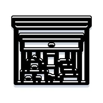 Storage unit garage icon with boxes イラスト素材