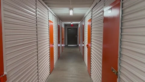 Storage Unit Hallway Stock Footage 222876318