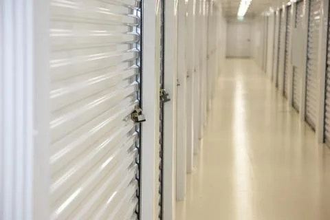 Storage unit with padlock Stock Photos