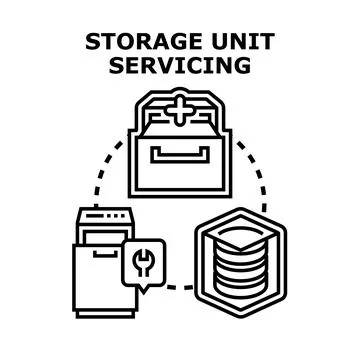 Storage unit servicing concept with data management 库存插图