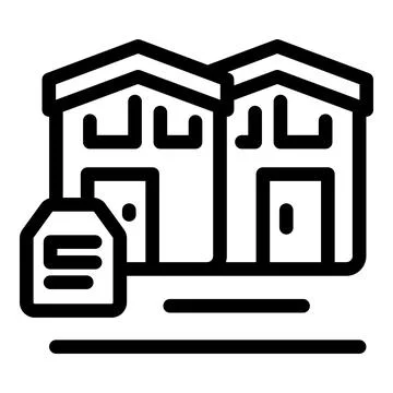 Storage units facility with tag representing self storage rental Stock Illustration