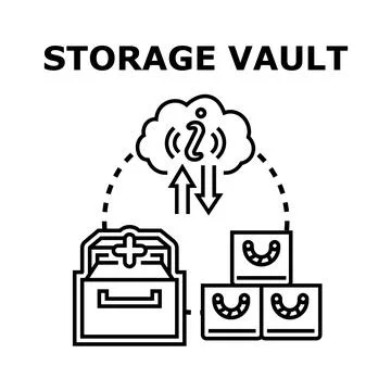 Storage vault concept illustrating data management and security Stock Illustration