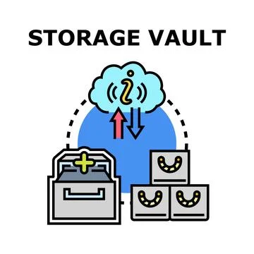 Storage vault concept illustrating data management and security Stock Illustration