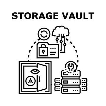 Storage vault protecting data and cloud computing information Stockillustratie