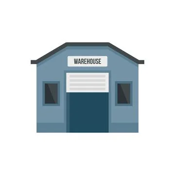Storage warehouse icon flat isolated Stock-Illustration
