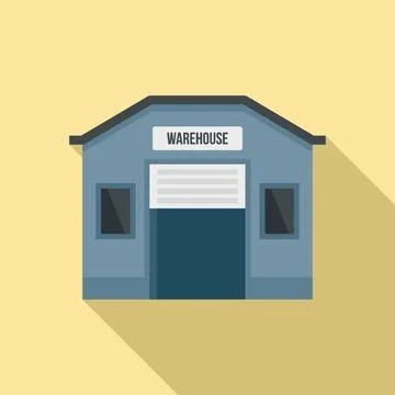 Storage warehouse icon, flat style Stock-Illustration