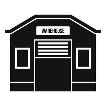 Storage warehouse icon, simple style Illustrazione stock