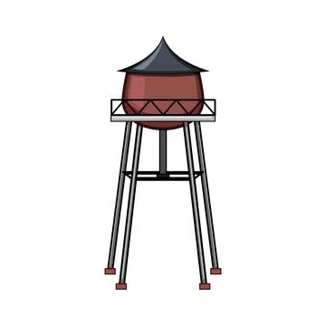 Storage water tower cartoon vector illustration Ilustración de archivo
