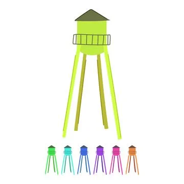 Storage water tower vector cartoon graphic 스톡 일러스트