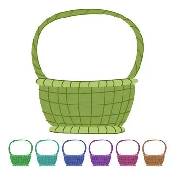 Storage wicker basket vector cartoon graphic Stock Illustration