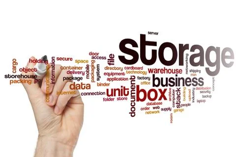 Storage word cloud Stockfoto's