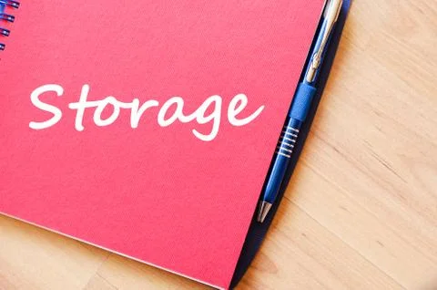 Storage write on notebook Stock Photos