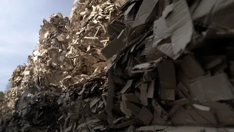 Storage zone with raw materials in form of crumpled pieces Видео 296577044