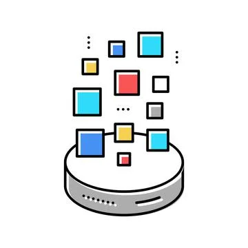 Storaging digital processing color icon vector illustration Illustrazione stock