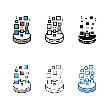 Storaging digital processing color icon minimal vector Stock Illustration