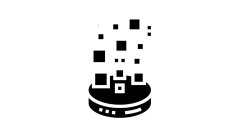 Storaging digital processing glyph icon animation Stock Footage 164286716