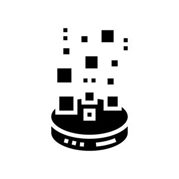 Storaging digital processing glyph icon vector illustration Stockillustratie