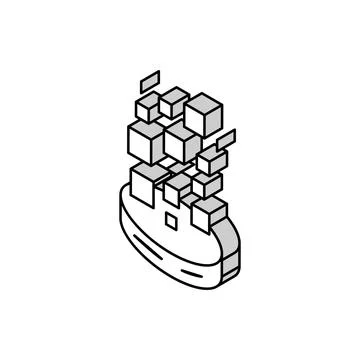 Storaging digital processing isometric icon vector illustration Illustrazione stock