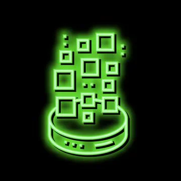 Storaging digital processing neon glow icon illustration Stock Illustration