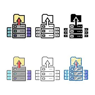 Storaging knowledge on server color icon vector mix Stock Illustration