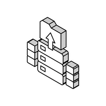 Storaging knowledge on server isometric icon vector illustration Stock Illustration