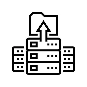 Storaging knowledge on server line icon vector illustration Stock Illustration
