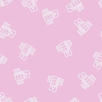 Storaging knowledge on server line seamless pattern 스톡 일러스트