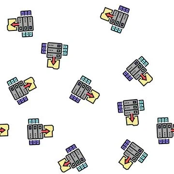 Storaging knowledge on server vector seamless pattern イラスト素材