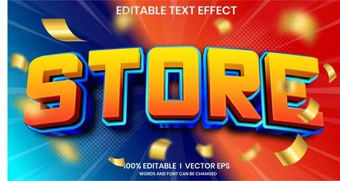 Store 3d vector text effect with modern style design Illustration