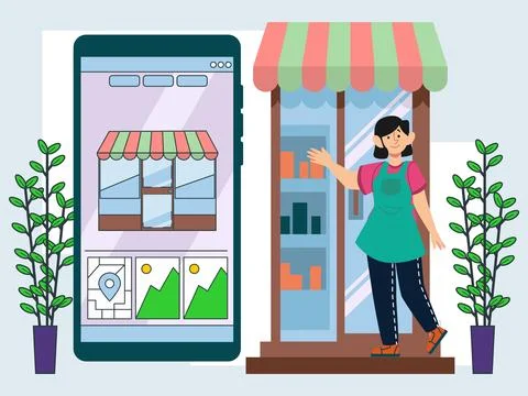 In Store Ads Concept Illustration Stock Illustration