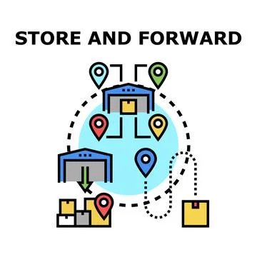 Store and forward logistics operation concept Stock Illustration