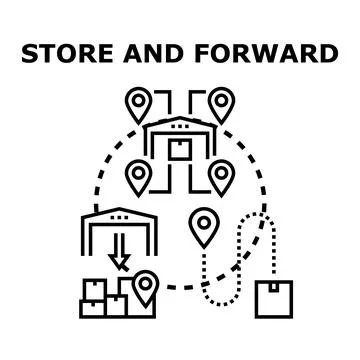 Store and forward logistics operation concept Stock Illustration