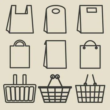Store bag set Stock Illustration