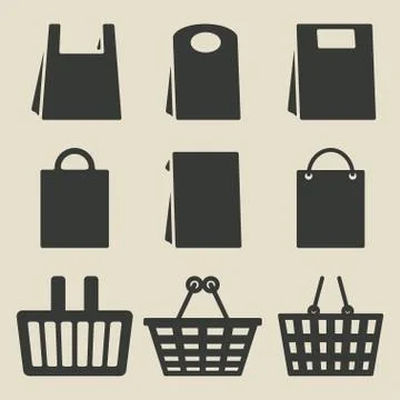 Store bag set Illustrazione stock