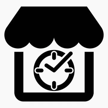 Store building and time Stock Illustration