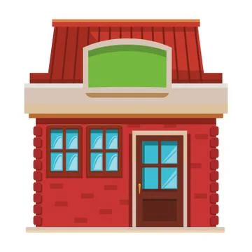 Store building cartoon Ilustración de archivo