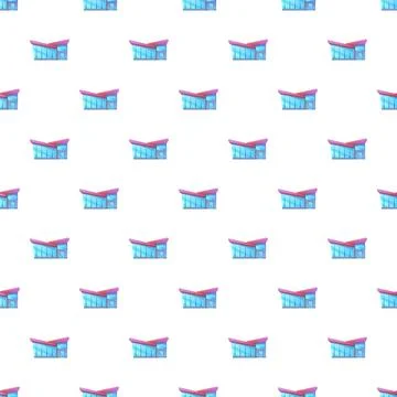 Store building facade flat style repeating pattern Ilustración de archivo