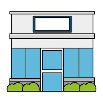 Store building front facade Ilustración de archivo