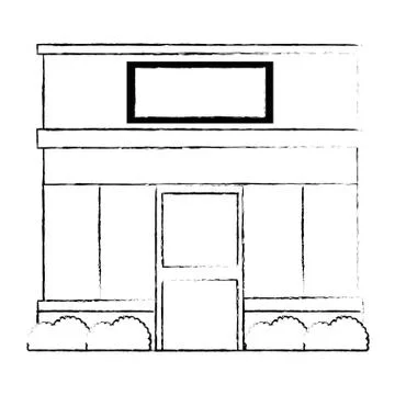 Store building front facade Ilustración de archivo