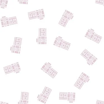 Store building glyph seamless pattern Stockillustratie