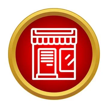 Store building icon representing retail business concept Ilustración de archivo