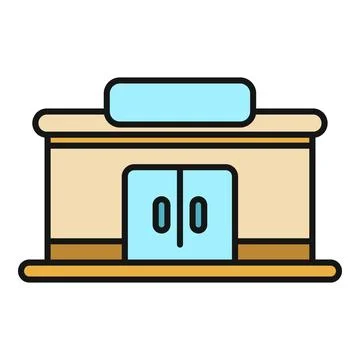 Store building icon representing retail business facade Ilustración de archivo