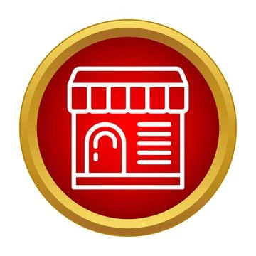 Store building icon representing a retail shop business Stock Illustration