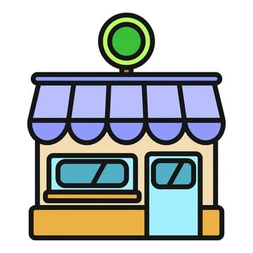 Store building icon representing retail commerce and business Stock Illustration