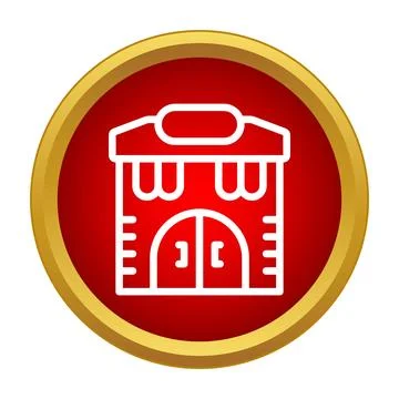 Store building icon representing shopping and retail business Stock Illustration