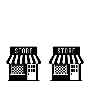 Store Building Icon Set Vector Stock Illustration